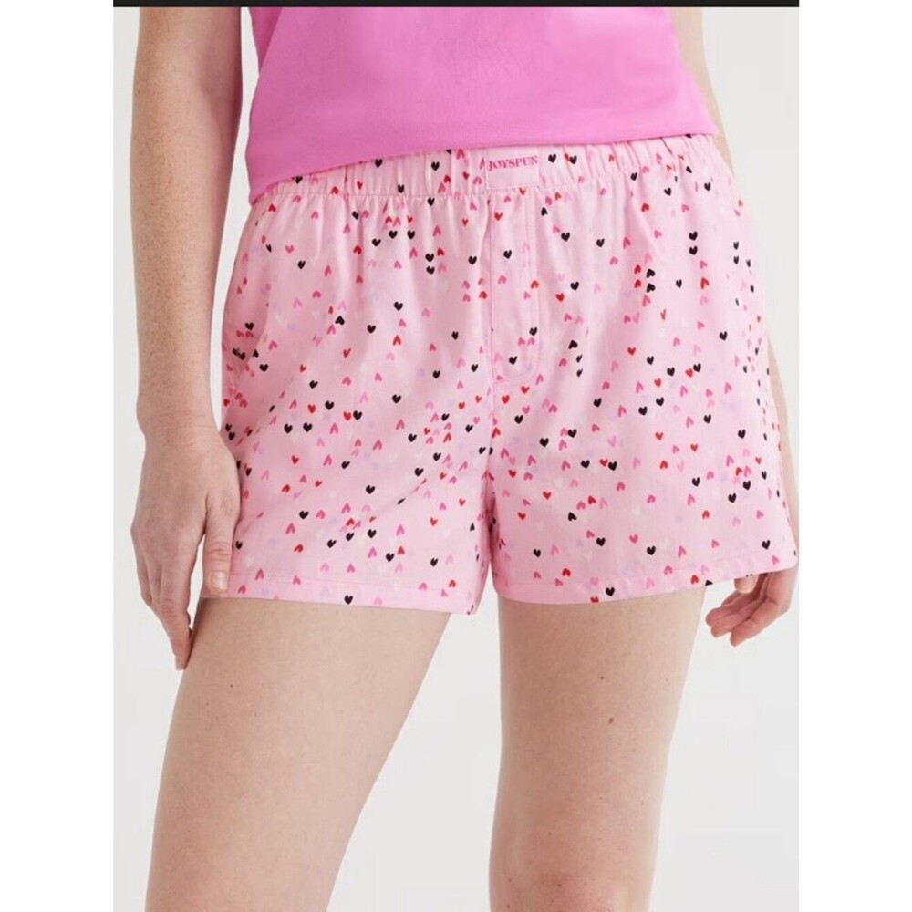 Joyspun Heart Print Pink Sleep / Lounge Shorts - Size Medium 8-10 Womens